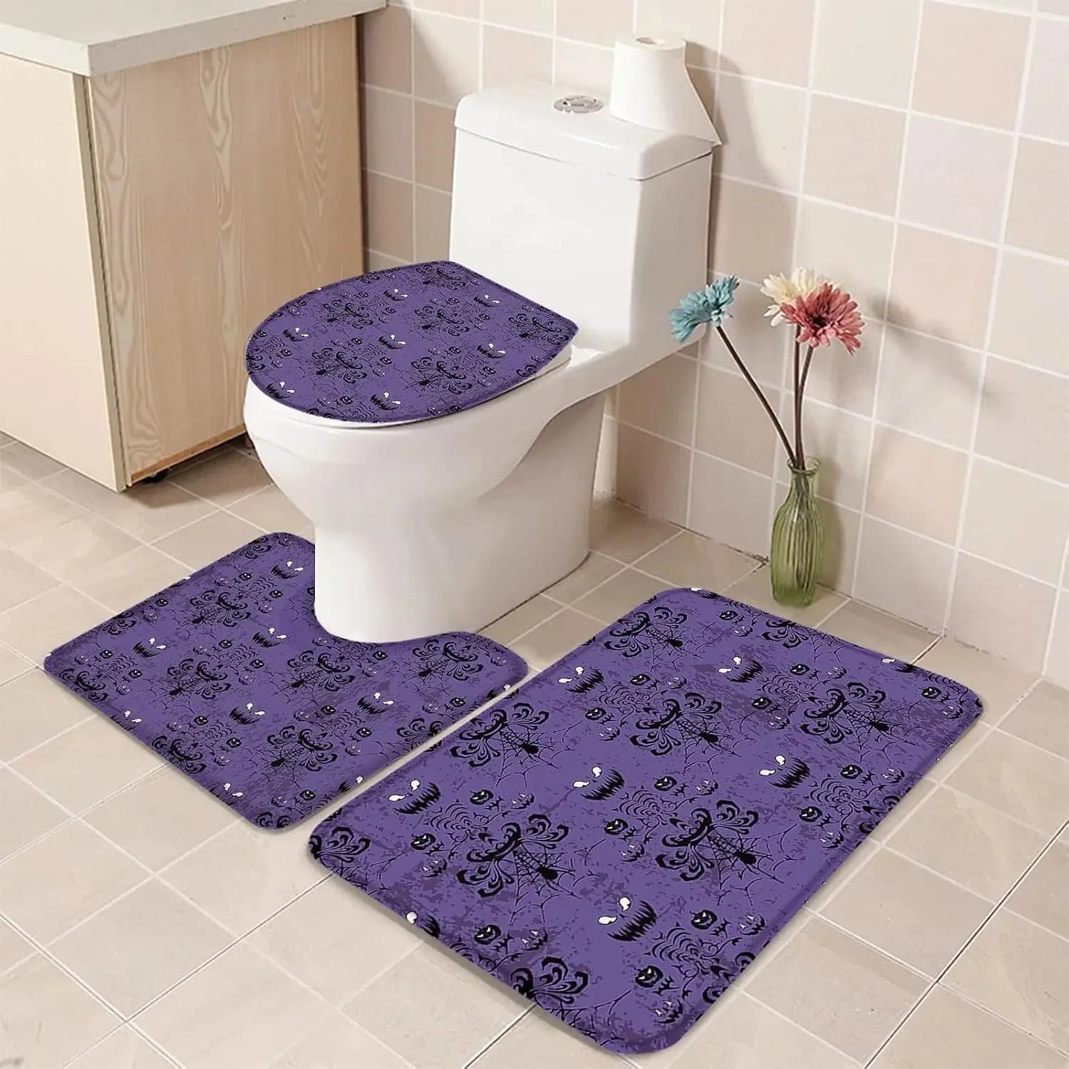 3 pezzi tappetini da bagno ultra assorbenti tappetini da bagno antiscivolo divano e comodi set di tappeti da bagno copriwater a forma di U