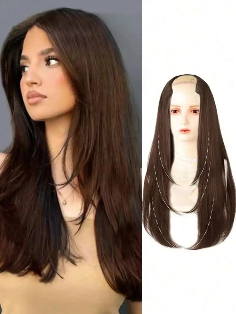 V-Shaped Hair Clip On Hair Extensions For Long Hair To Add Volume And Thickness Claw Clips Hair Claws Hair Barrettes, School
