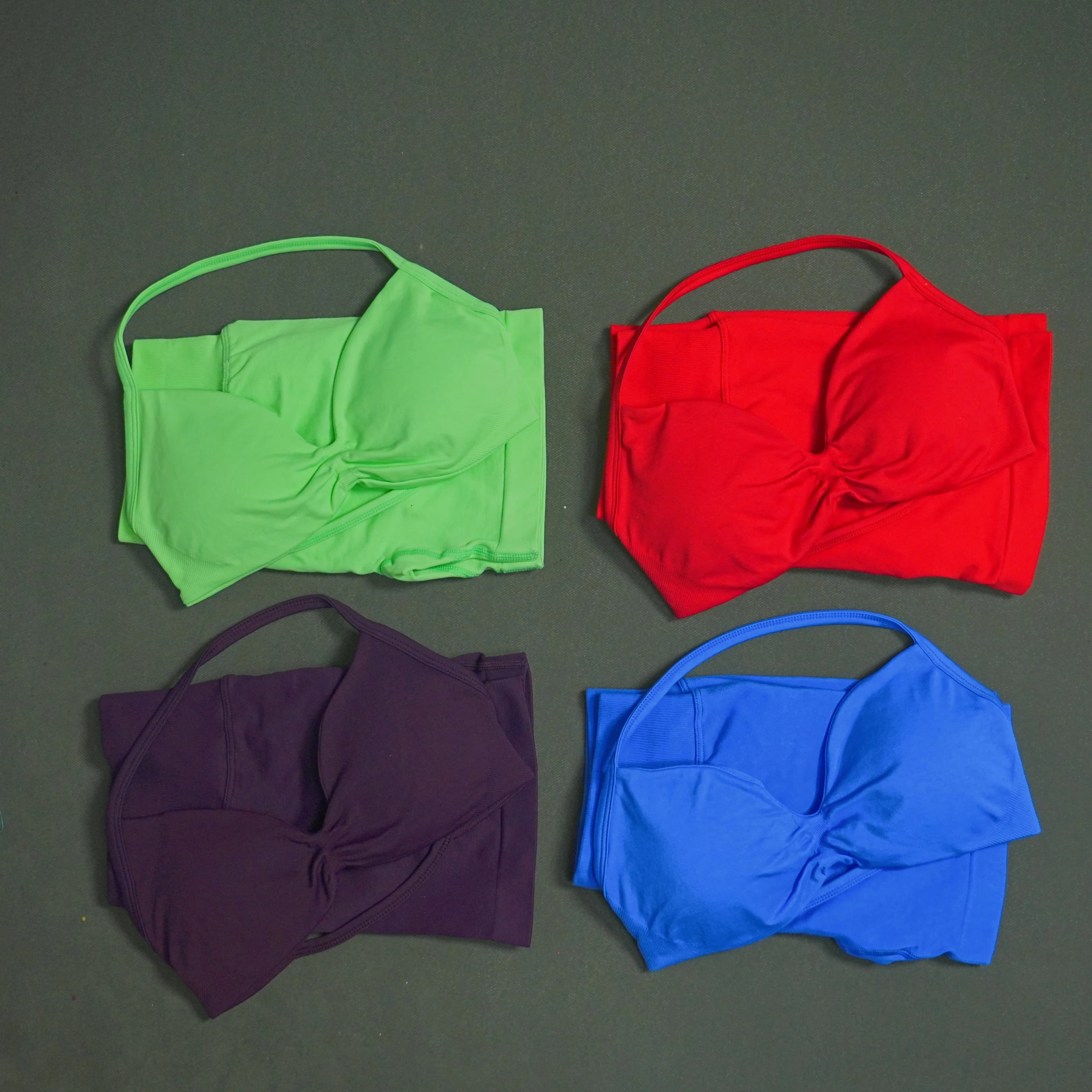 Set fitness da donna in 2 pezzi, reggiseno yoga con lacci, leggings corti a vita alta, pantaloncini da ciclismo senza cuciture, abbigliamento sportivo da palestra e corsa.