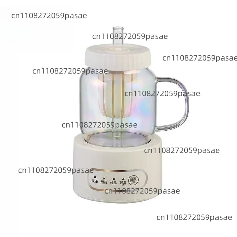 Bollitore Multifunzione da 1000ml, Mini Teiera in Vetro per Ufficio, Teiera Elettrica Portatile con Funzione Mantenimento Calore, 360W