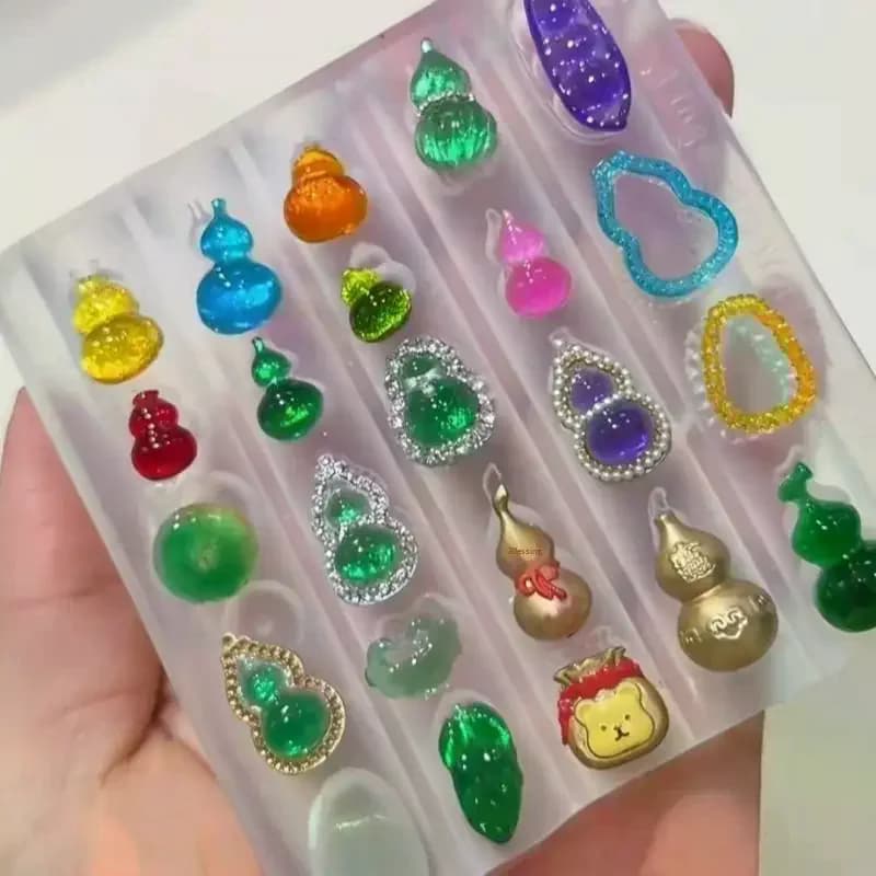 Stampi 3D in Silicone per Unghie, Decorazioni Fai-da-Te, Design a Zucca, Modelli Trasparenti per Manicure e Gioielli per Unghie