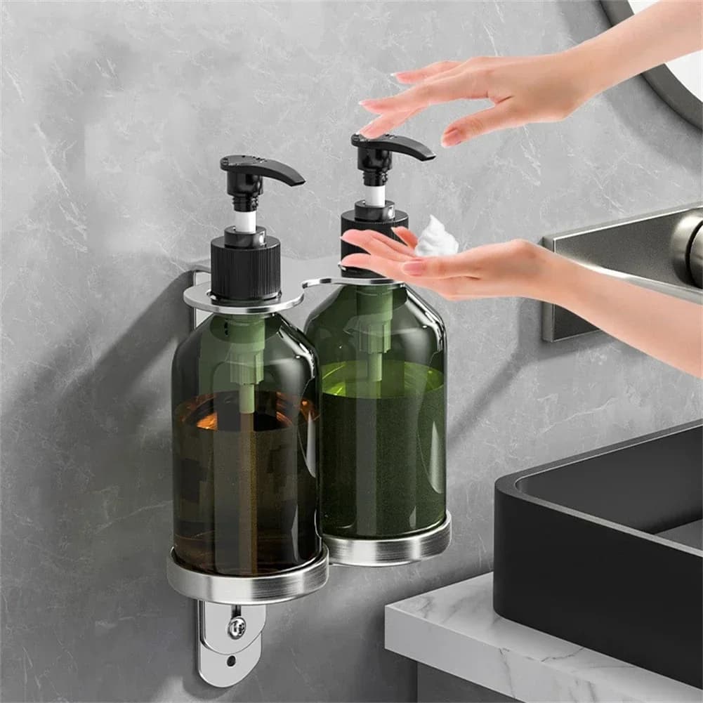 Bottiglia con pompa per dispenser di sapone manuale a parete con supporto per shampoo DocciaGel Dispenser di sapone liquido Hardware per il bagno