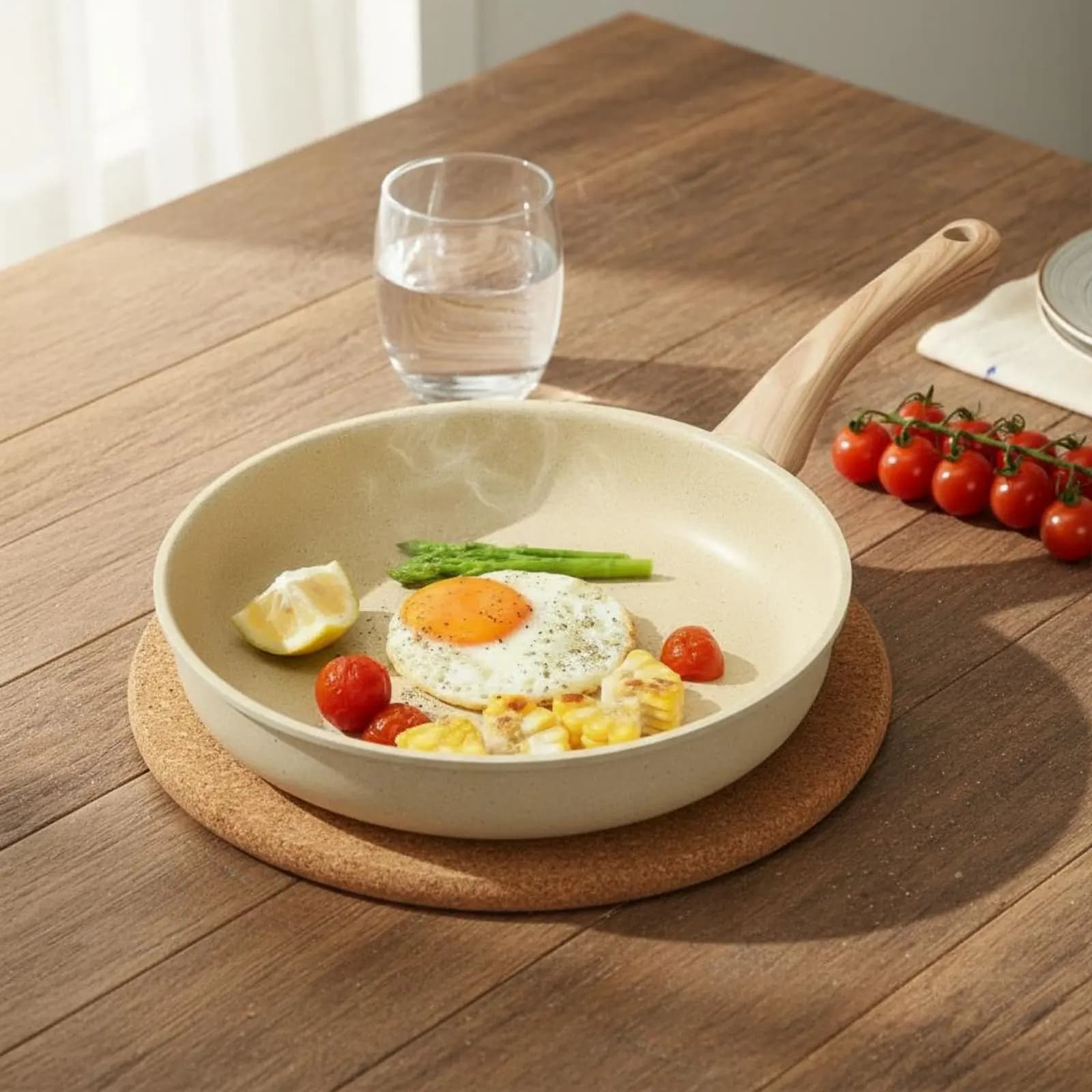Padella in Pietra Maifan, Design Leggero, Antiaderente, Padella in Pietra Non Appiccicosa
