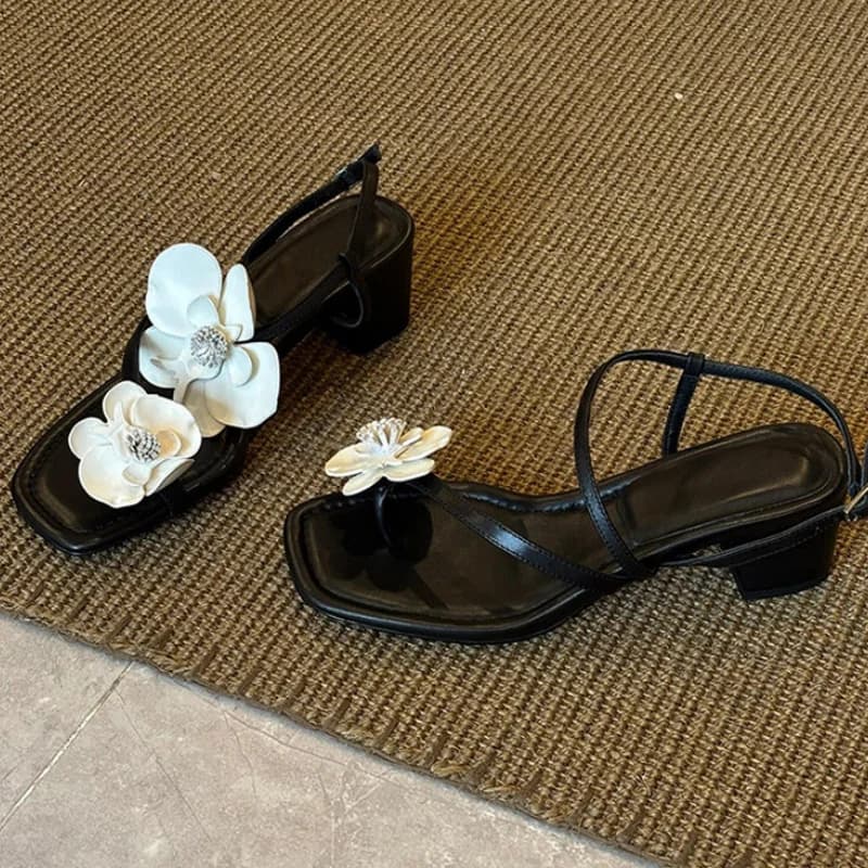 Wonen Flower Clip Toe High Sandals Luxury New Shoes 2026 Summer Designer Slippers Beach Dress Flip Flops Fashion Woman slides