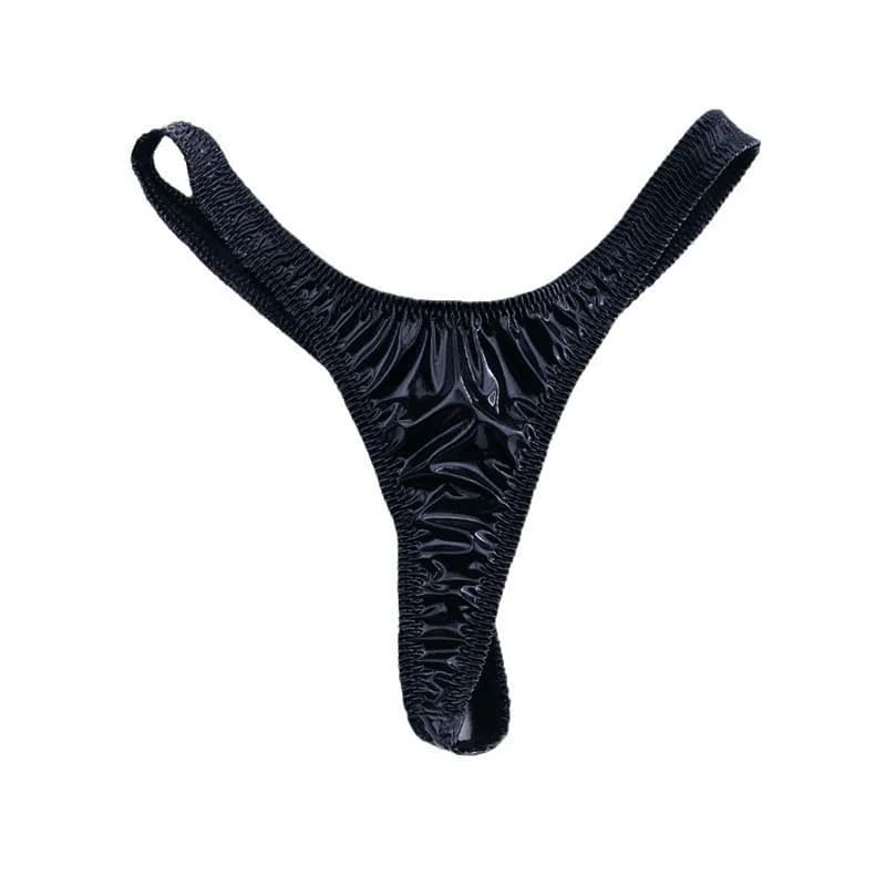 Patent Leather Thong for Women Sexy Low-rise Shiny T-back Underwear Comfortable Quick Dry Panties