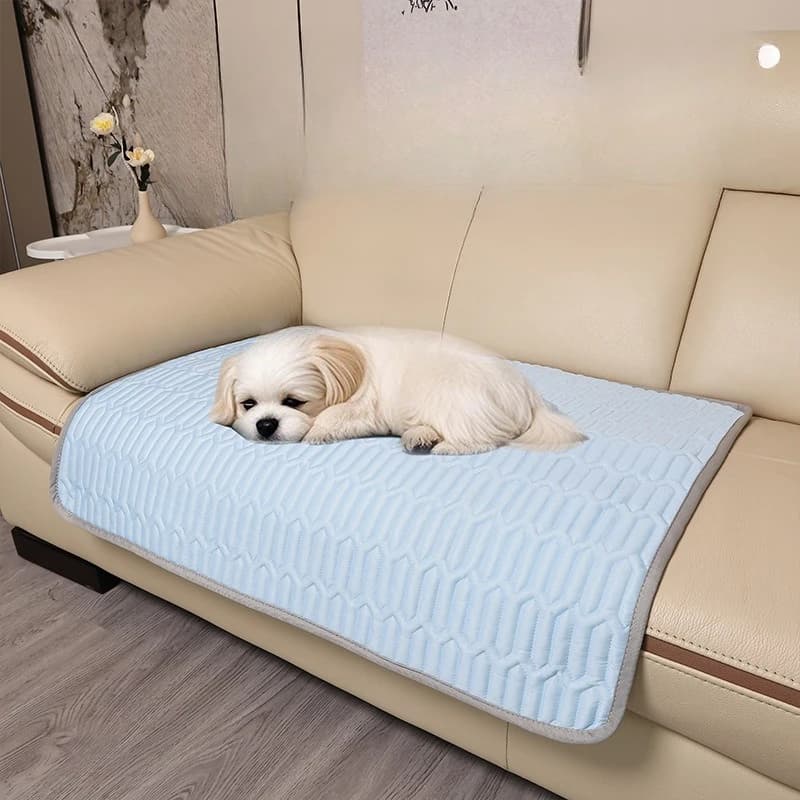 Pet Cooling Mat for Cats and Dogs - Ice Silk Summer Bed Pad, Breathable Non Slip Pet Sleeping Cushion, Anti Hair Pet Bed for Hot Weather Use