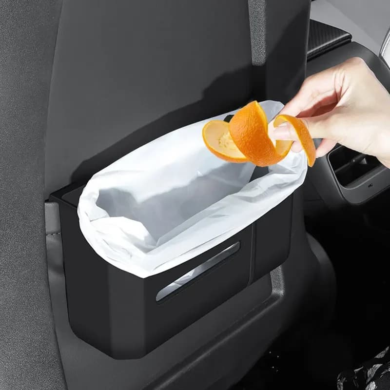 Scatola portaoggetti per schienale del sedile posteriore Scatola per fazzoletti per sedili Conservazione per disordine Pattumiera per auto Accessori interni per auto per Tesla Model 3 Y