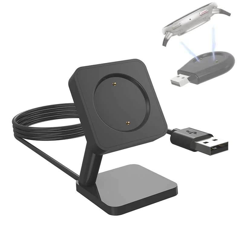 Adattatore per supporto per caricabatterie dock Supporto per cavo USB per Amazfit Active 2/Bip 6/GTR 4 GTR4/GTR3 Pro/GTS 4 GTS4/GTS3/T-rex 2/Trex Ultra