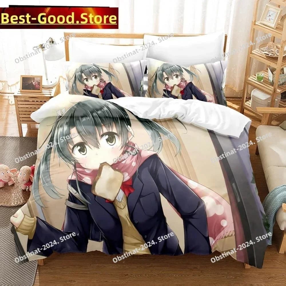 3D Kawaii Anime Zuikaku (Kancolle) Set di biancheria da letto Stampato singolo Piumino Trapunta Copripiumino Federa 3 pezzi Bambini Taglia adulto