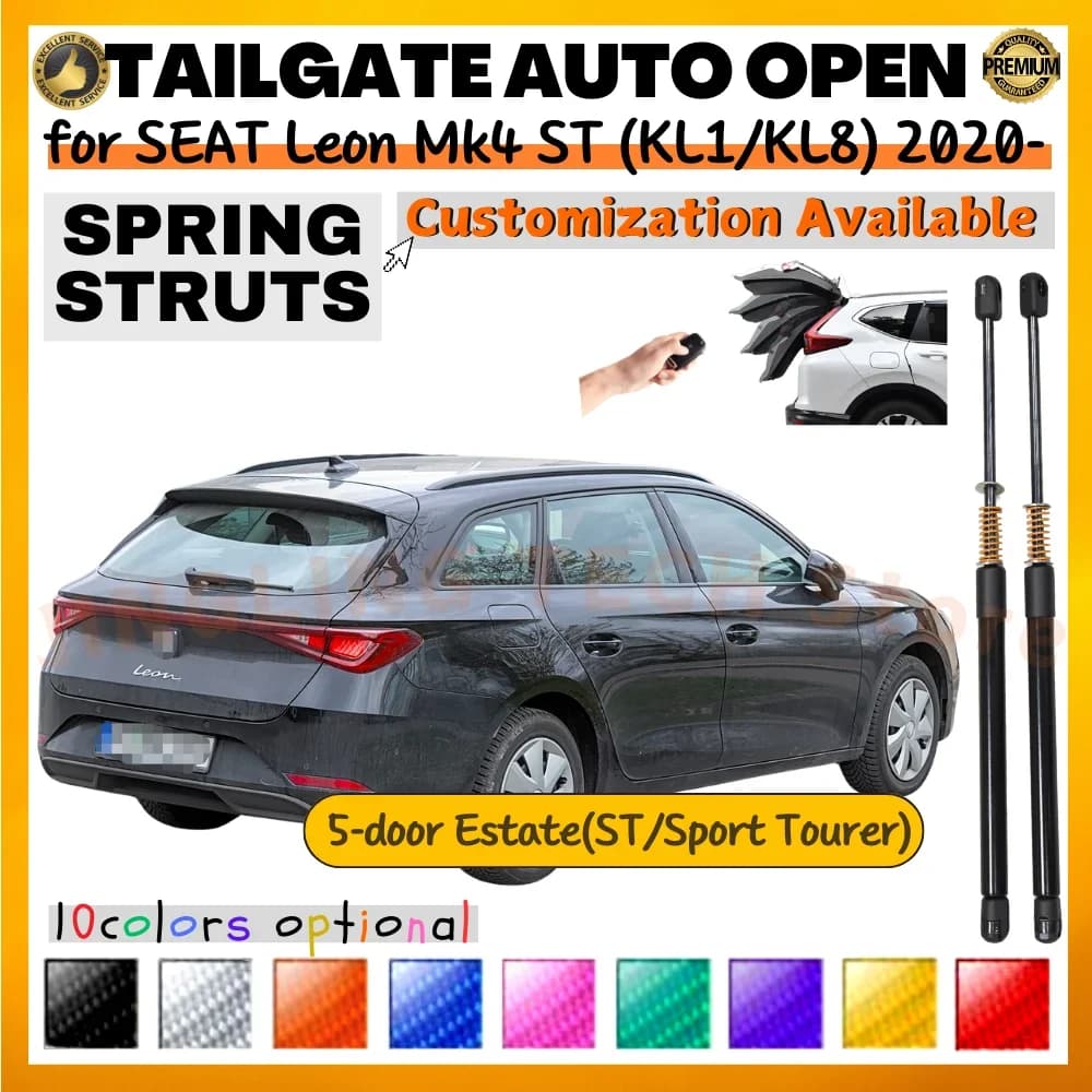 Qty(2) Trunk Struts with Spring for SEAT Leon Mk4 ST Estate (KL1/KL8) 2020-present Rear Tailgate Gas Springs Lift Supports