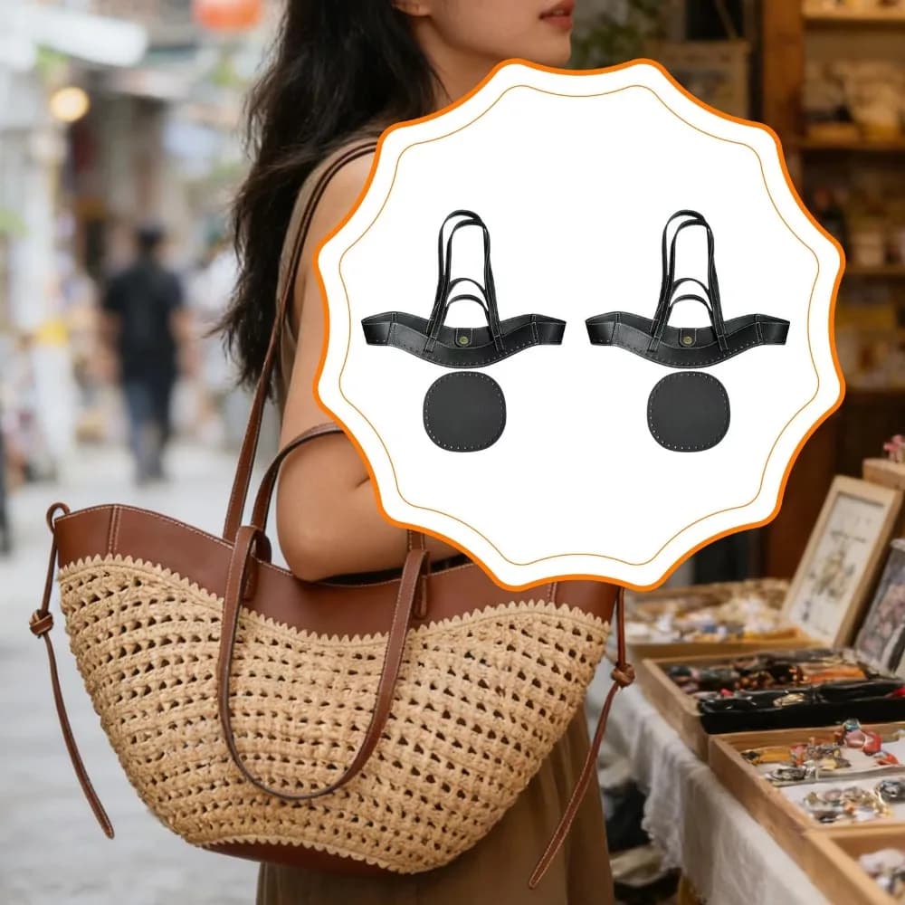 Kit per la creazione di borse in pelle PU: manici da cucire, chiusura magnetica, accessori per borse all'uncinetto, fondo rigido per borse