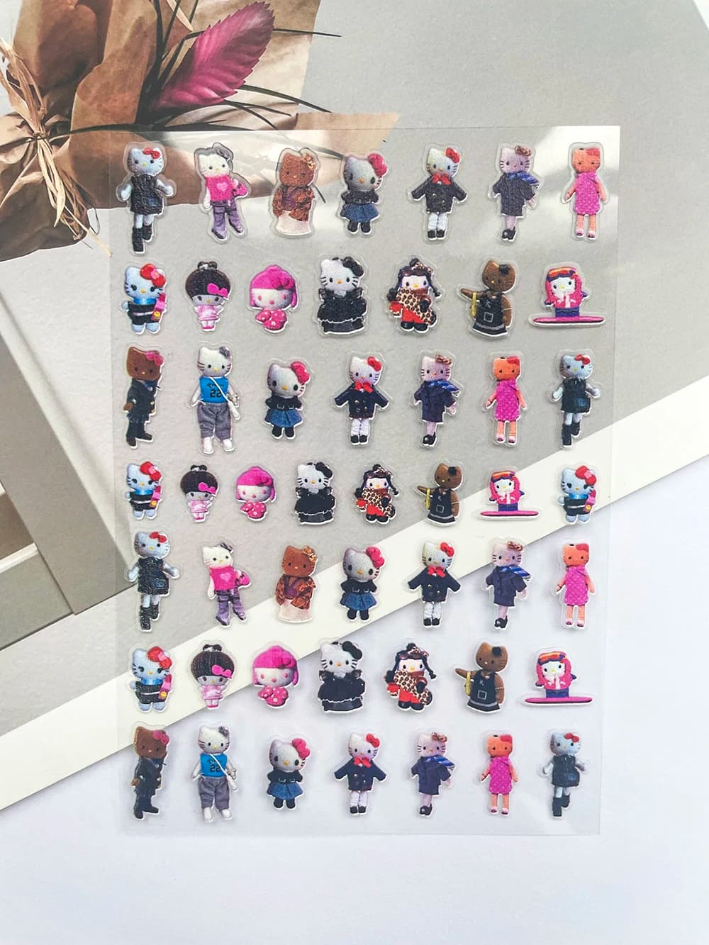 1 pz PVC Mini Gambe Lunghe Hellokitty Poster Merci Adesivi Nail Art Fai Da Te Copertura Auricolare Chitarra Notebook Adesivi Impermeabili Regali