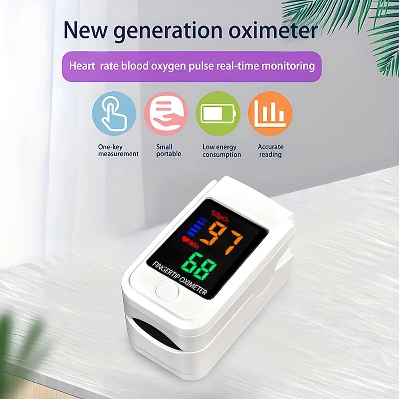 Finger Oximeter Digital Fingertip Pulse Oximeter Blood Oxygen Saturation Meter Finger SPO2 PR Heart Rate Monitor Health Care