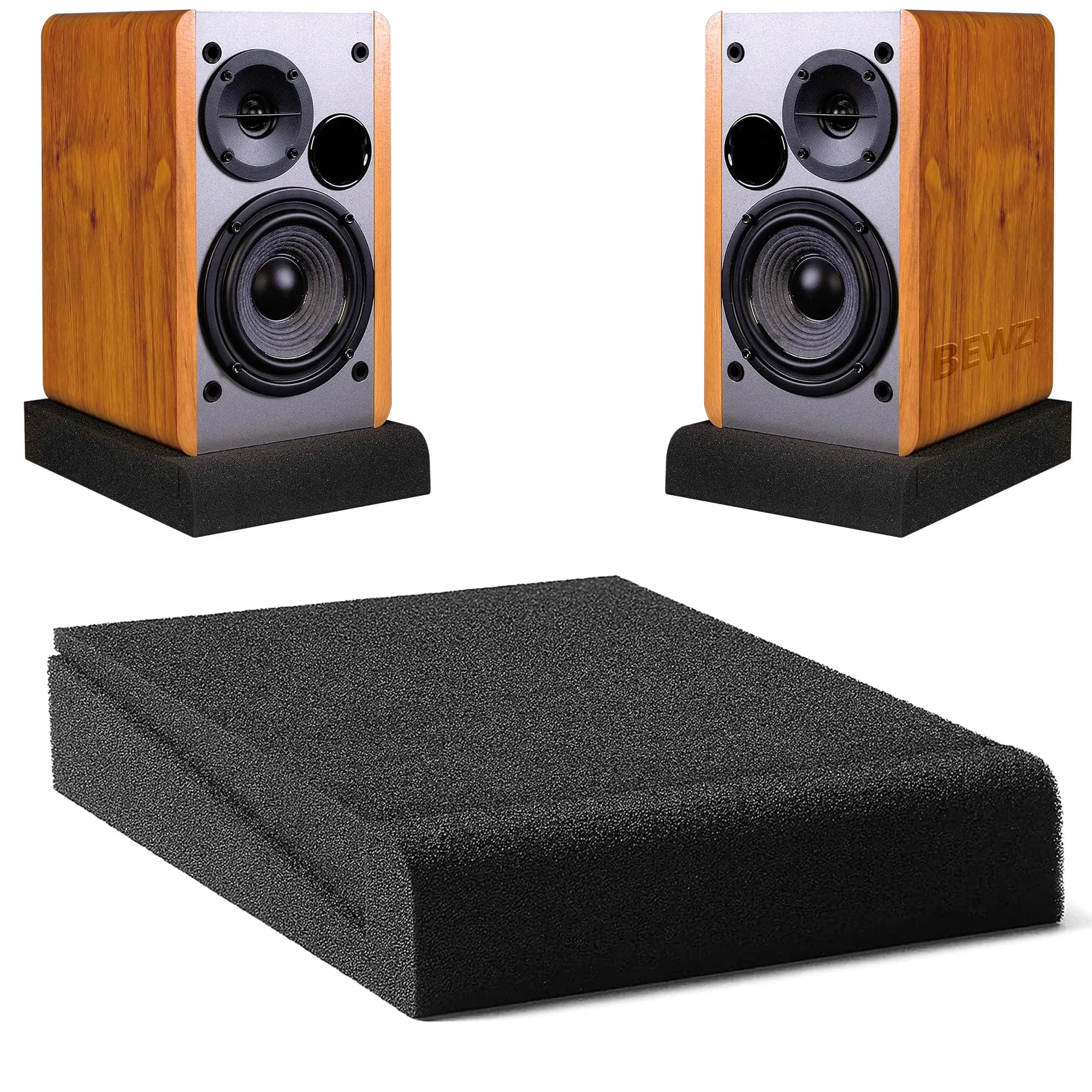 1 pair of super antivibrating speaker bearings, sound insulation sponge bearings with base for studio monitor