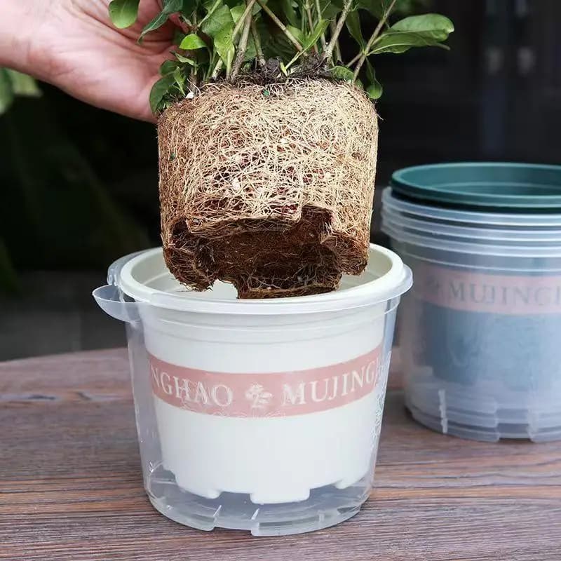 Self Watering Plastic Flower Pot Double Layer Hydroponics Plants Bonsai Pot Vases Succulent Potted Home Office Decor