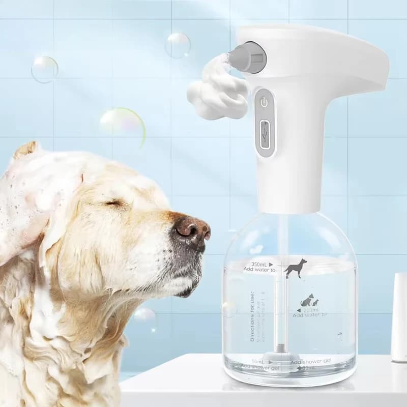 Dispenser automatico di sapone per sapone liquido per animali domestici e schiuma per realizzare shampoo, accessori per doccia per cani da bagno intelligenti
