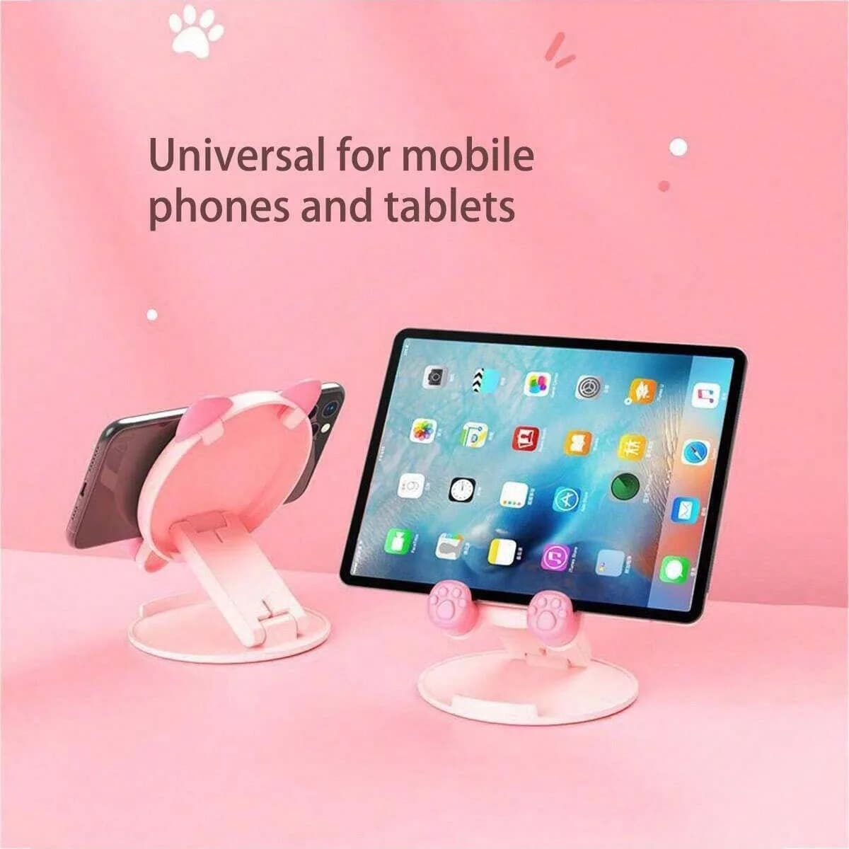 Supporto per telefono creativo per cartoni animati da 1 pezzo, supporto da tavolo trasformabile pieghevole regolabile per streaming live, supporto portatile universale per telefoni e tablet