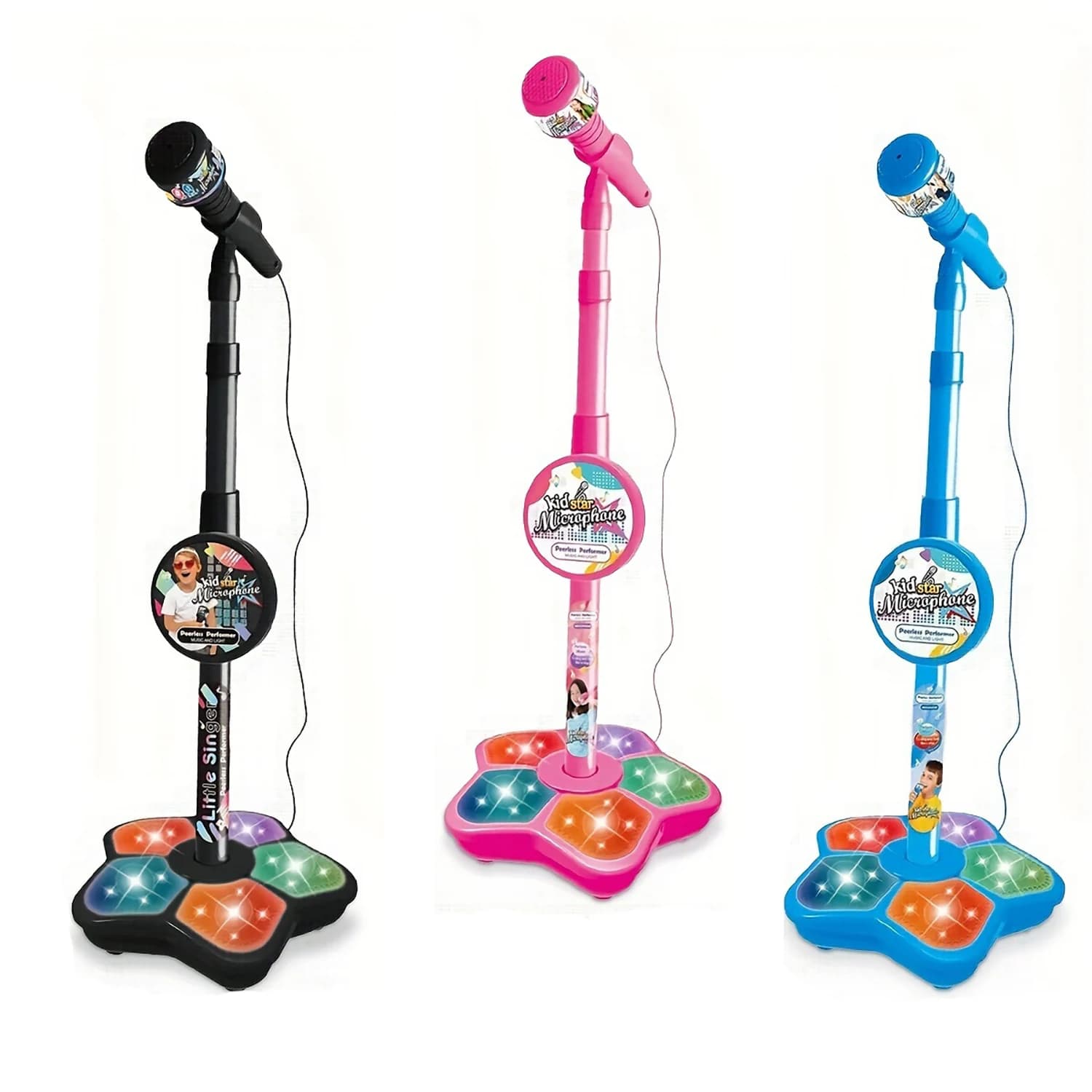 Microfono per bambini con supporto, macchina per karaoke, strumento musicale giocattolo, giocattolo educativo puzzle, regalo