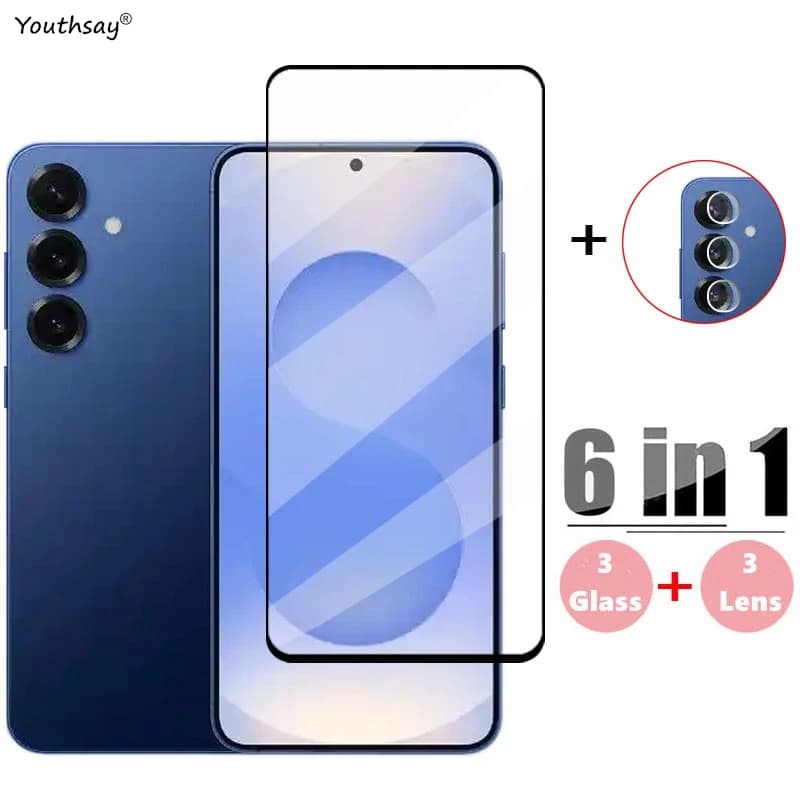 6in1 Full Cover Glass For Samsung Galaxy S26 Tempered Glass Samsung Galaxy S26 Plus Screen Protector Phone Film Samsung S26