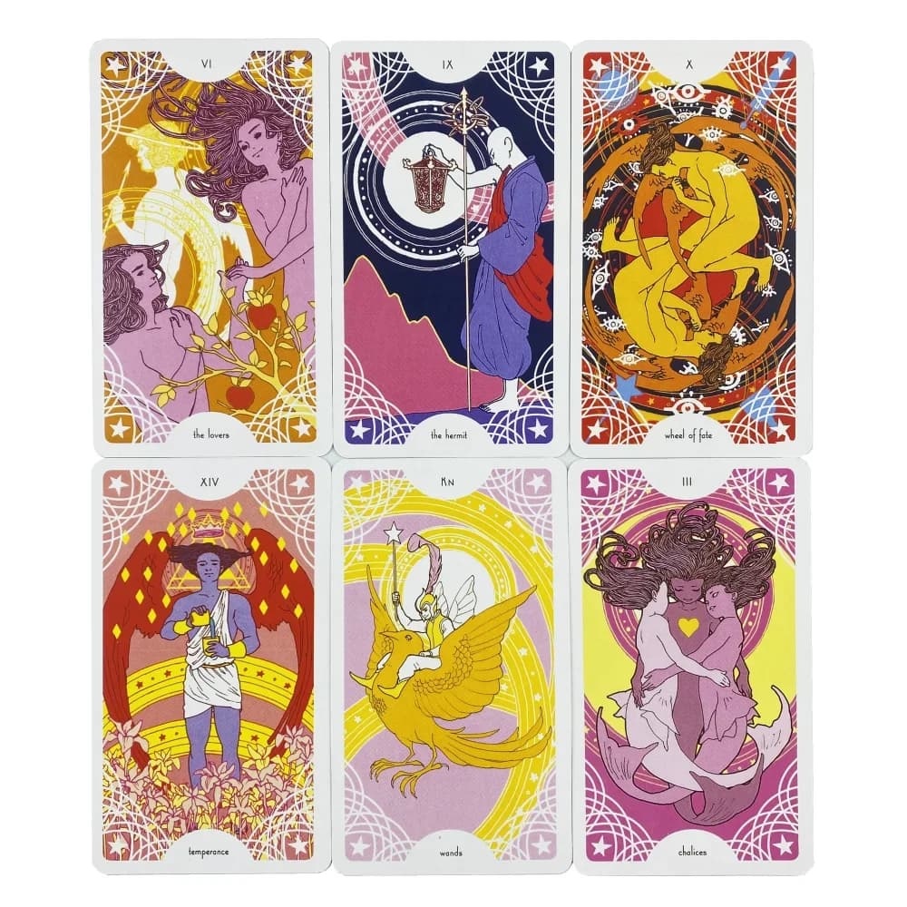 Carte dei Tarocchi Star Spinner, Mazzo da 81 Carte, Edizione Divinazione Visions in Inglese, Giochi da Tavolo