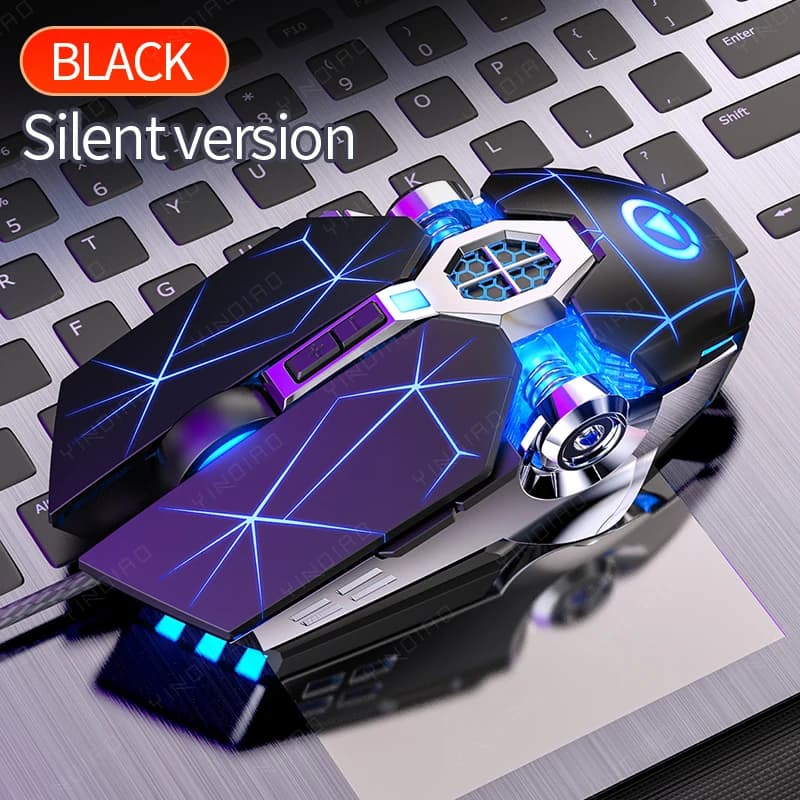 Mouse da gioco ergonomico cablato Mouse silenzioso RGB Mouse meccanico USB retroilluminato a LED da 3200 dpi a 6 pulsanti per PC, laptop, computer, giocatori