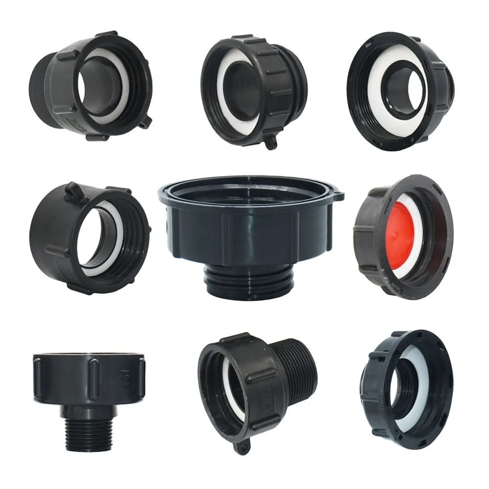 IBC Tank Adapter S60 x 1/2" 3/4" 1" 1.5 2" 63/75/80/100mm Thread Connector Ton Barrel Connect 1000 Liter S60 End cap Fitting