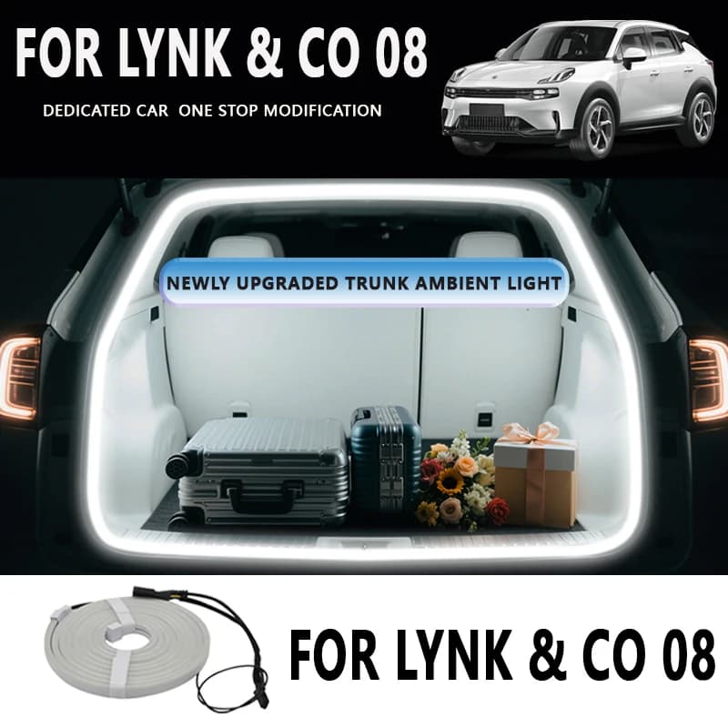 Striscia LED per Bagagliaio Posteriore per LYNK & CO 08, Lampada Decorativa Interna per Bagagliaio, Luce Atmosfera per Vano Bagagli