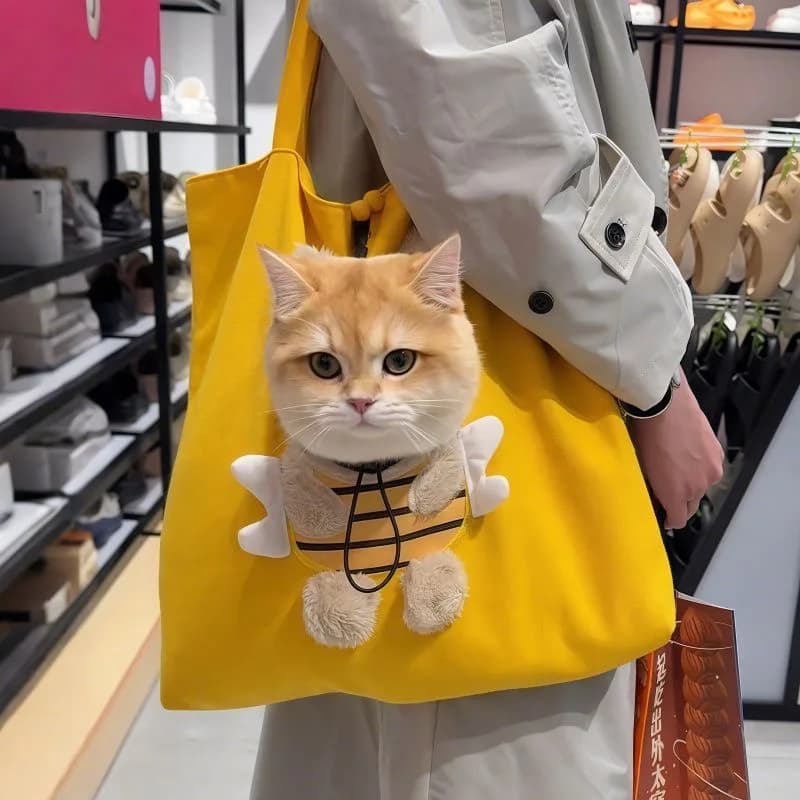 Pet Carrier Sling Bag for Small Cats Dogs Breathable Mesh Crossbody Shoulder Tote Adjustable Head-Out Travel Purse