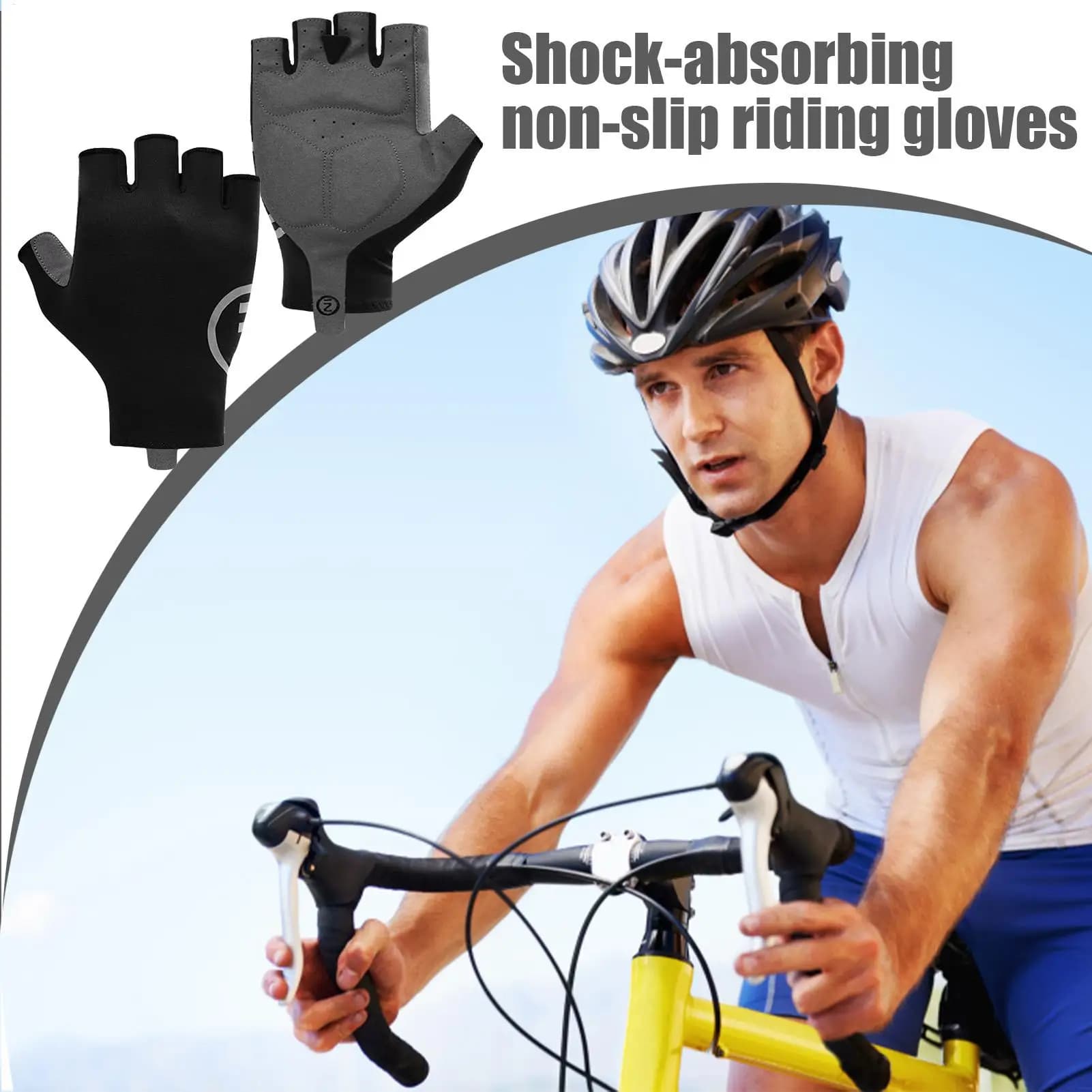 Men's Cycling Gloves Cycling Gloves Non-slip Gloves with half finger cushioning for gym Weightlift Ski Spring Woman Teenagers