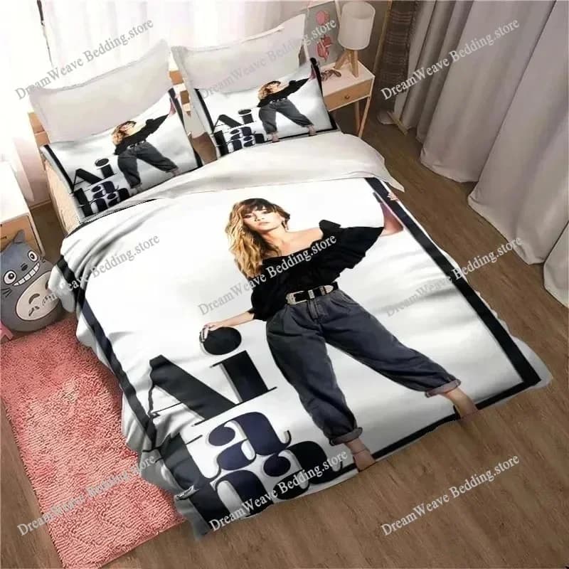 Nuovo set di biancheria da letto Aitana, set per letto singolo, matrimoniale, queen size, king size, per adulti e bambini, set copripiumino con stampa 3D Singer, set lenzuola.