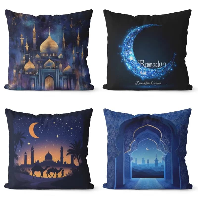 Ramadan-Themed Decorative Cushion Covers Pattern Cushion Cover Suitable For Sofa Bedroom Car Pillow Cover