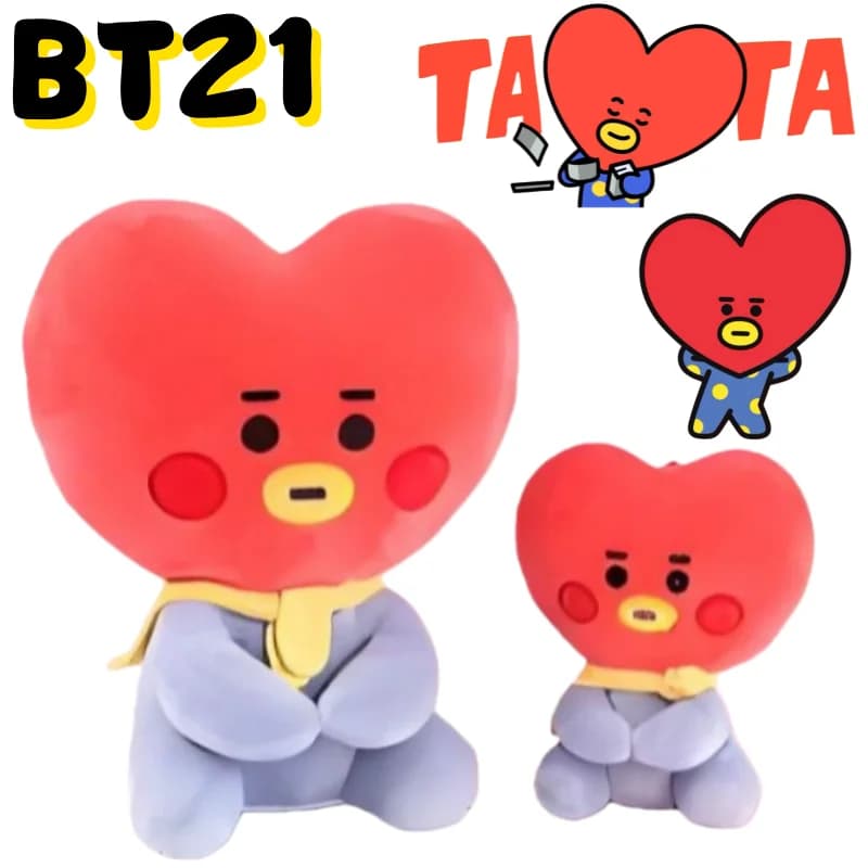 BT21 tata Modello fatto a mano Creativo di alto valore Cartoon Cartoon Doll Postura seduta Decorazione auto Regalo di compleanno della coppia