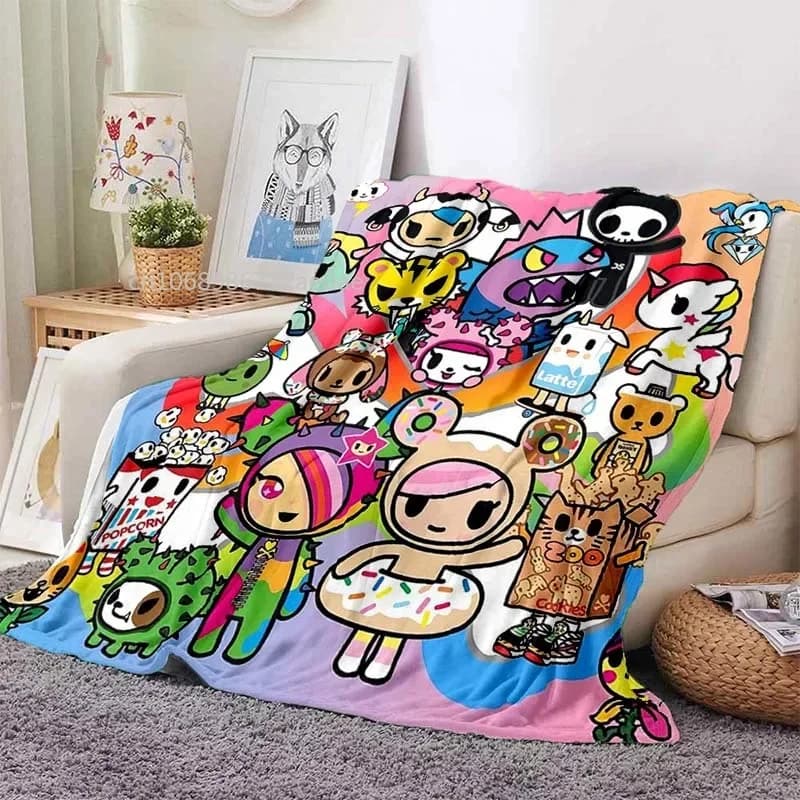 Coperta Tokidoki in stile giapponese Anime fantastica stampa coperte di flanella per letti divani letto caldo coperta morbida