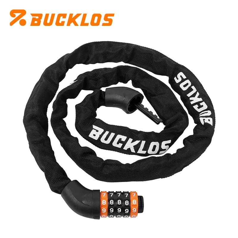 BUCKLOS Zinc Alloy Bicycle Chain Lock Bicycle Password Locks 0.65M 1M 1.2M 1.5M Portable Bike Locks for Scooter Electric E-Bike