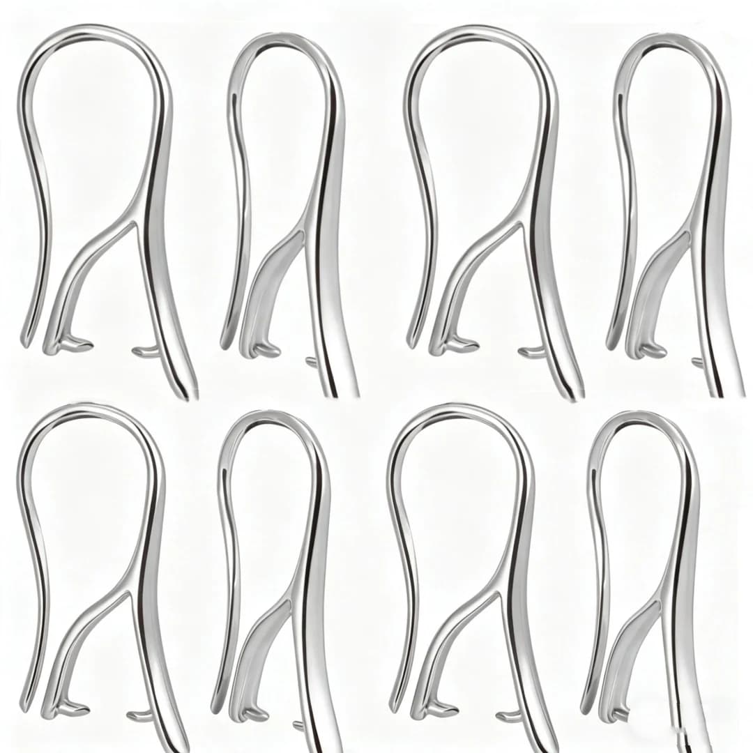 10/30Pcs White with Pinch Bails Golden Plated Brass French Ear Wires with Pendant Clasp for DIY Jewelry Earring Making Findings
