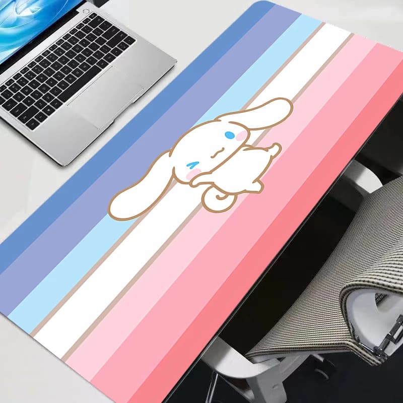 Tappetino per mouse da gioco Cinnamoroll di grandi dimensioni, tappetino da scrivania per computer anime per giocatori di PC, per CS GO LOL, resistente, XXL, per laptop, tappetino per mouse Kawaii