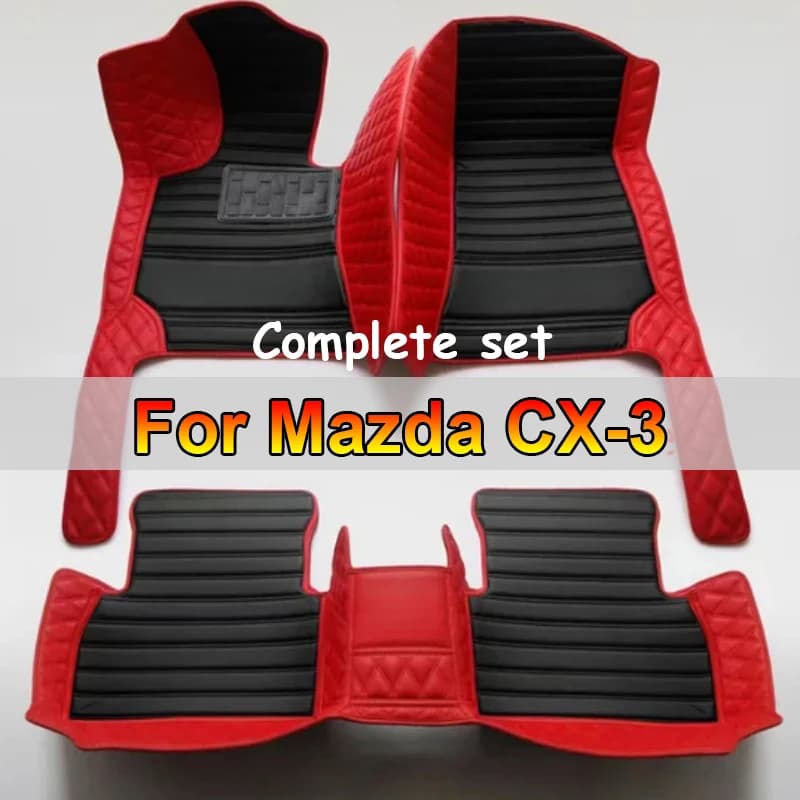 Tappetini per auto per Mazda CX-3 CX3 DK 2016 ~ 2022 Tappetino in pelle di lusso Tappeto protettivo Set di tappeti Parti interne auto Accessori auto