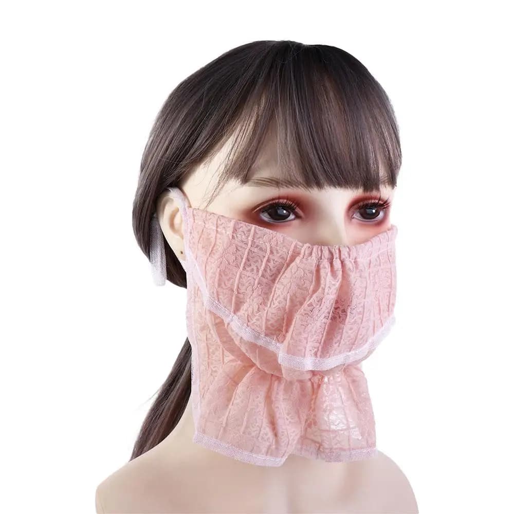 Sciarpa estiva in pizzo per donna, protezione solare UV, copriviso anti-UV per esterni, velo protettivo, maschera solare