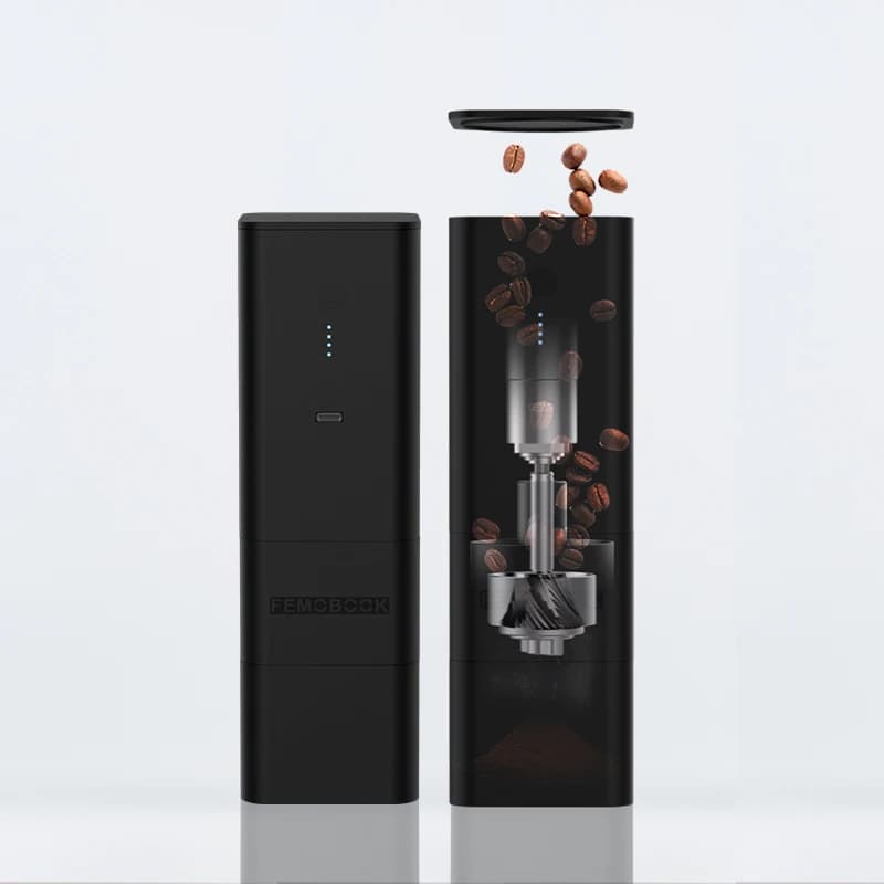 FEMOBOOK A2 USB electric grinder portable rechargeable grinder with 7core burr Magnetic attraction design 4000mah battery