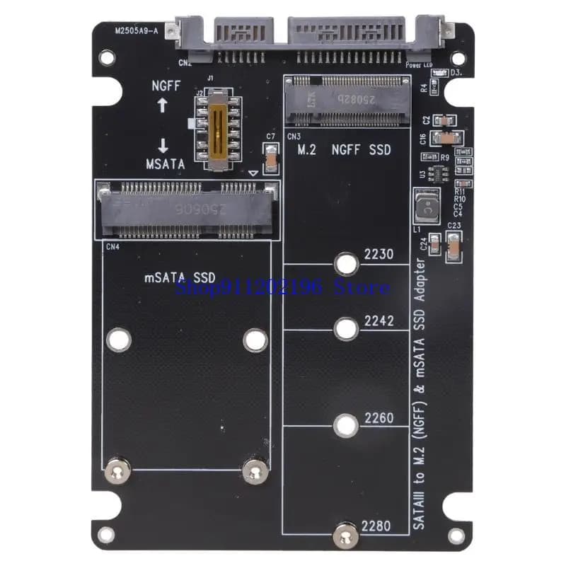 Adattatore M.2 NGFF e MSATA a SATA3, interfacce SSD a doppio slot con commutazione accesso selettiva