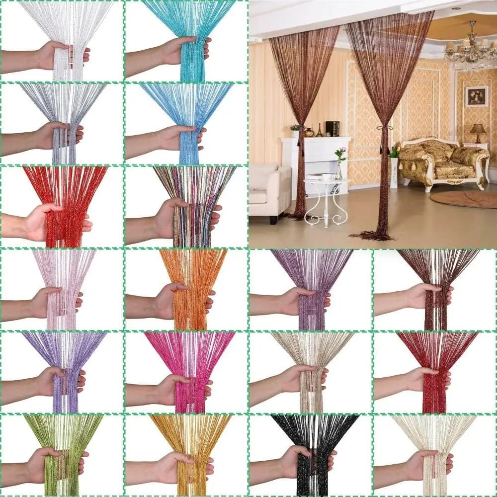 Tassel Room Divider Net Window Curtains Shining Door Fly Screen Screen Panel Hanging Beaded Curtains Glitter String Curtain