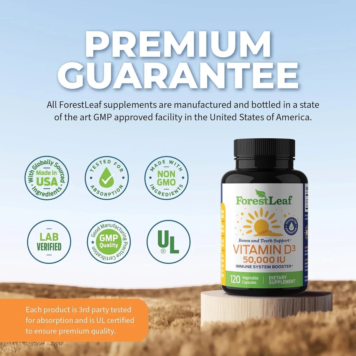 Vitamin D3 + K2 Capsules - Supports Circulation, for Bones, Articulations, Skin and Immunite System Health, Calcium Absorption Supplement