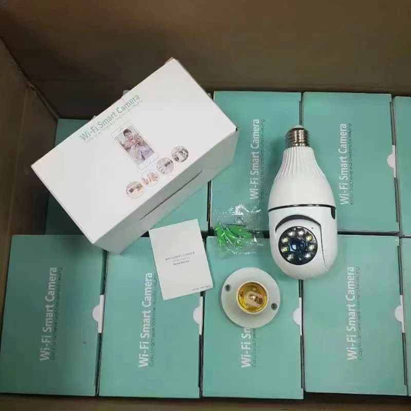 Telecamera IP Dome Wireless PTZ 3MP 1296P con App ICSEE, Attacco E27, Visione Notturna a Colori, Rilevamento Umanoide AI, Sicurezza Domestica, Monitoraggio Bambini