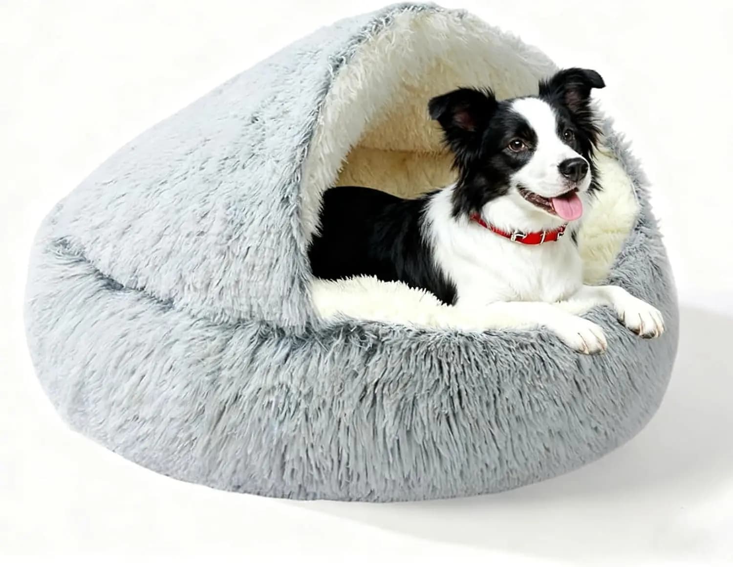 Cuccia Morbida e Accogliente per Cani Sotto i 16 kg, Grande Cuccia Lavabile con Fondo Antiscivolo, Nido Antivento da Interno per Gatti e Cuccioli