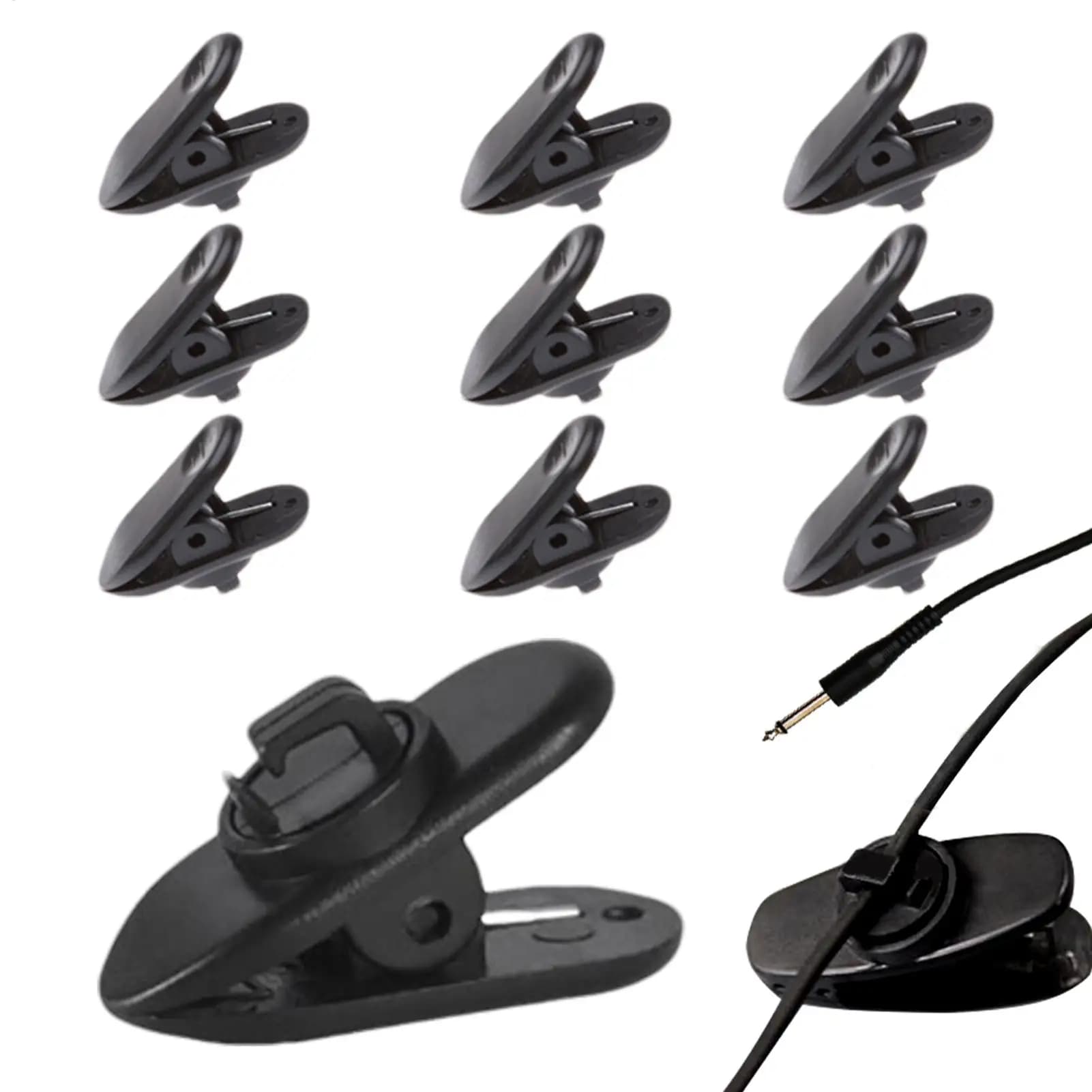 Universal Wired Headphone Line Clips 10 pcs 360 Rotatable Headphone Cable Clothing clamp Cord Organizer To Keep Cord in Place
