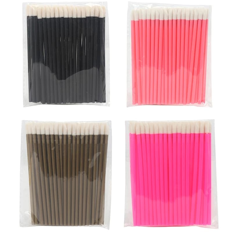 100 pcs Lip Brush Lip Gloss Applyer Eyelash Extension Brushes Kit For Mascara Lipstick Eyebrows Cosmetic Makeup Tools