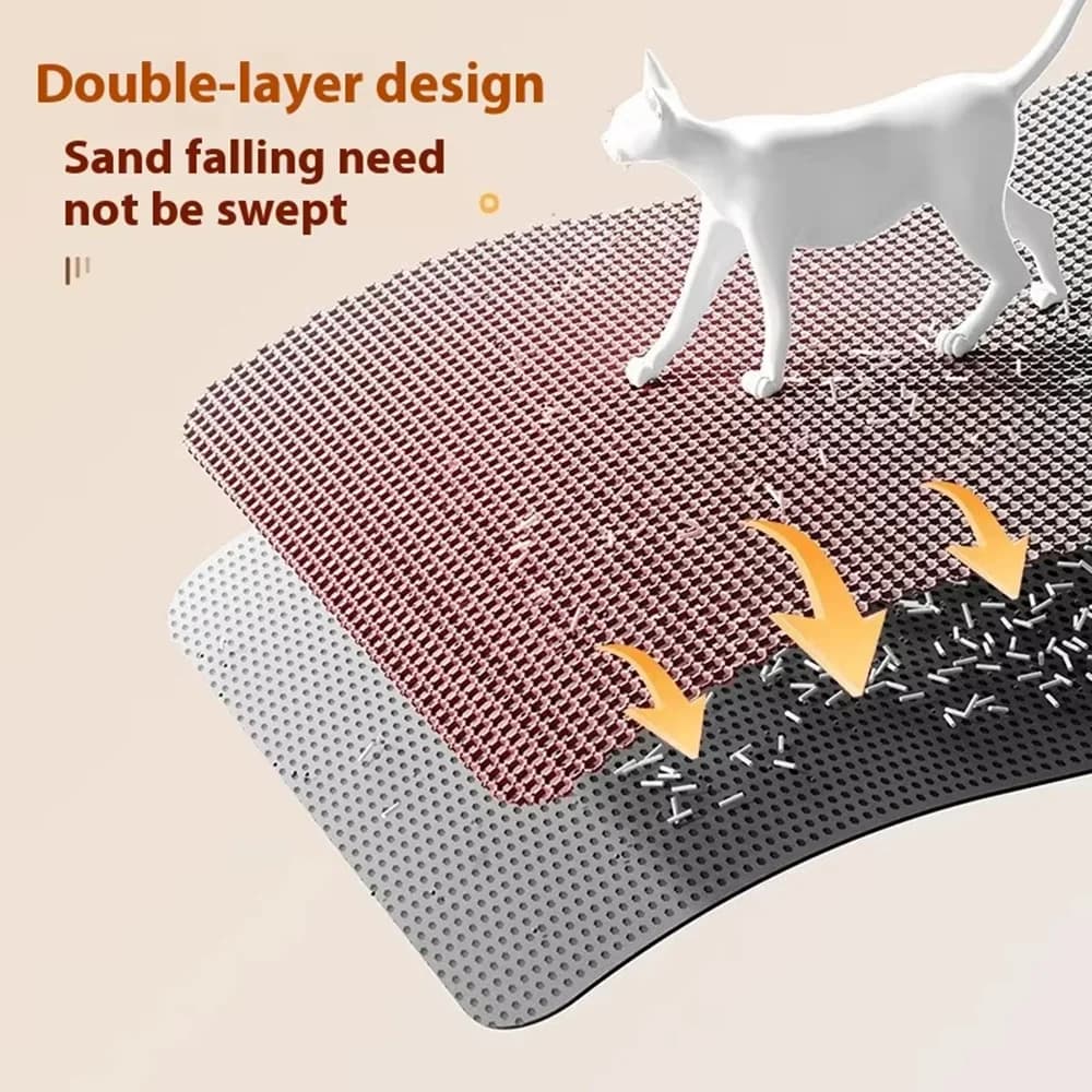 Extra Large Cat Litter Mat Waterproof 2 Layer Non Slip Washable Pet Floor Protector Litter Box Sand Stopper Home Pet Products