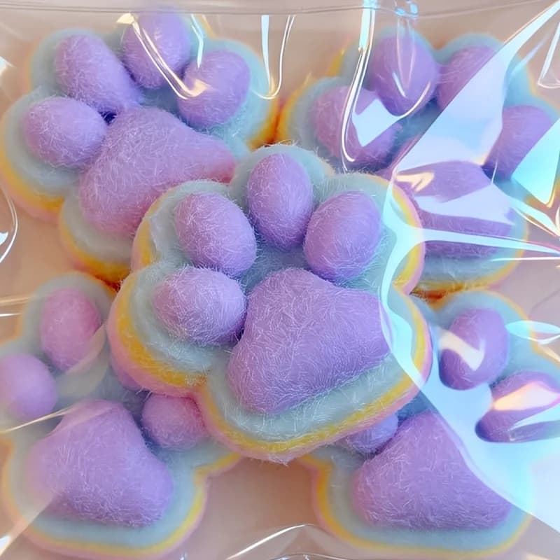 Bubble Playdough Rainbow Purple/Pink Cat Paw Soft Toy Dopamine Gradient Purple Pink Paw Squeeze Toy, Soft TPR Material, Dopamine Relaxation Toy, Suitable for Party Gifts, Sharing with Friends, Office, Family, Party Fun, Halloween, Christmas