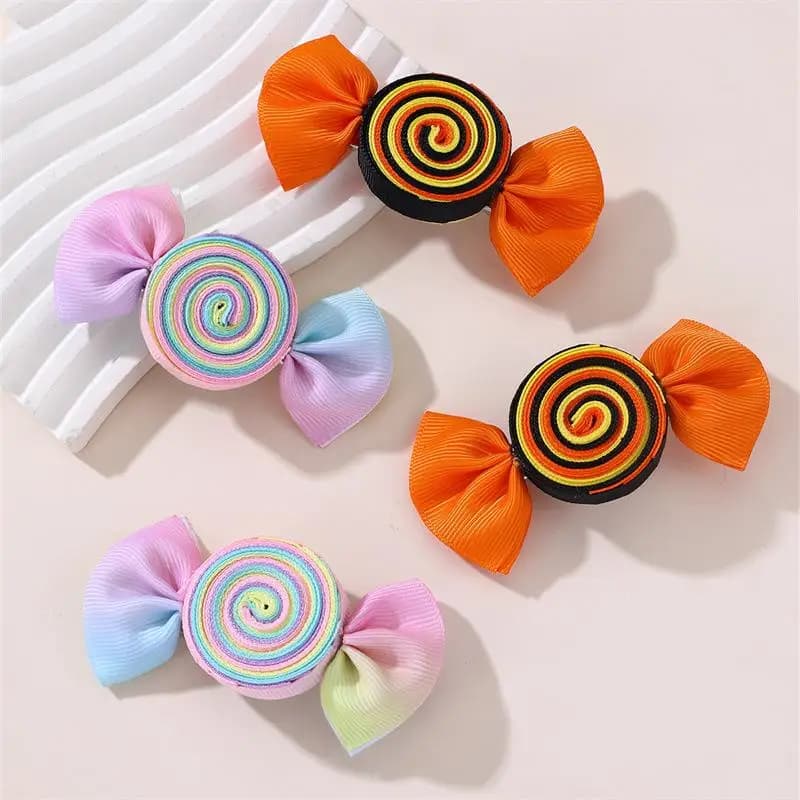 New 1Pair Valentine's Day Children's Sweet Lollipop Hair Clip Butterfly Bow Hair Accessory Cute Headwear Hairpin