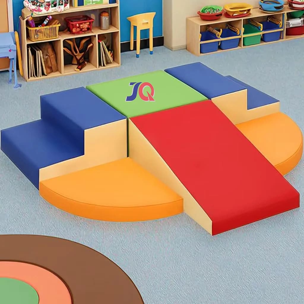 Set da 6 Pezzi in Morbida Pelle PU per Parco Giochi Interno, per Bambini in Età Prescolare e Neonati, Divano in Spugna per Allenamento Sensoriale, Uso Domestico